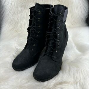 TIMBERLAND BRINDA LACE UP ANKLE HEELS BOOTS SHOES SIZE 9